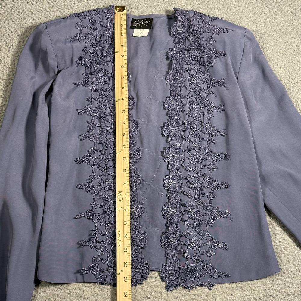 Wild Rose Lace Jacket Womens 16 Purple Open Front Formal Dressy Party Occasion - Picture 12 of 16